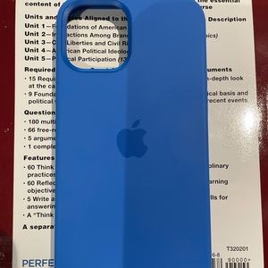 iPhone 12 or 12 Pro Apple Silicone Capri Blue Case